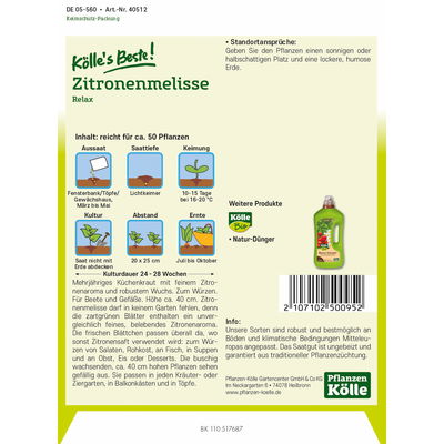 Kölles Beste Zitronenmelisse Relax, 6,5 g