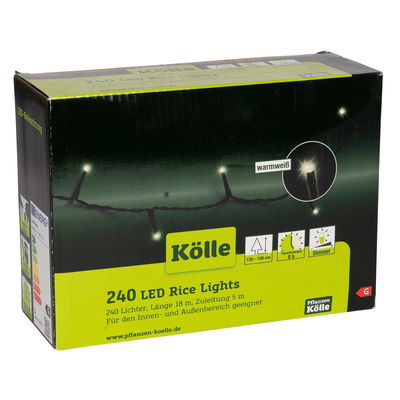 Kölle LED Lichterkette Rice Lights, warmweiß, 240 LEDs, Länge ca. 18 m Kölle LED Lichterkette Rice Lights, warmweiß, 240 LEDs, Länge ca. 18 m