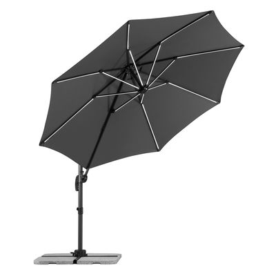 Schneider Sonnenschirm 'Rhodos Blacklight', mit LEDs, anthrazit, Ø 300 cm