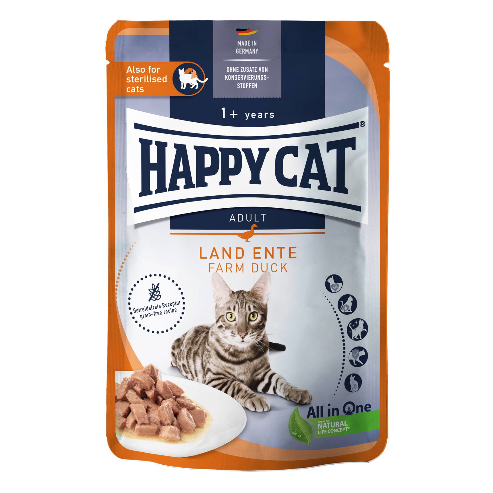 Nassfutter, Happy Cat PB Culinary, Ente in Soße, 85 g