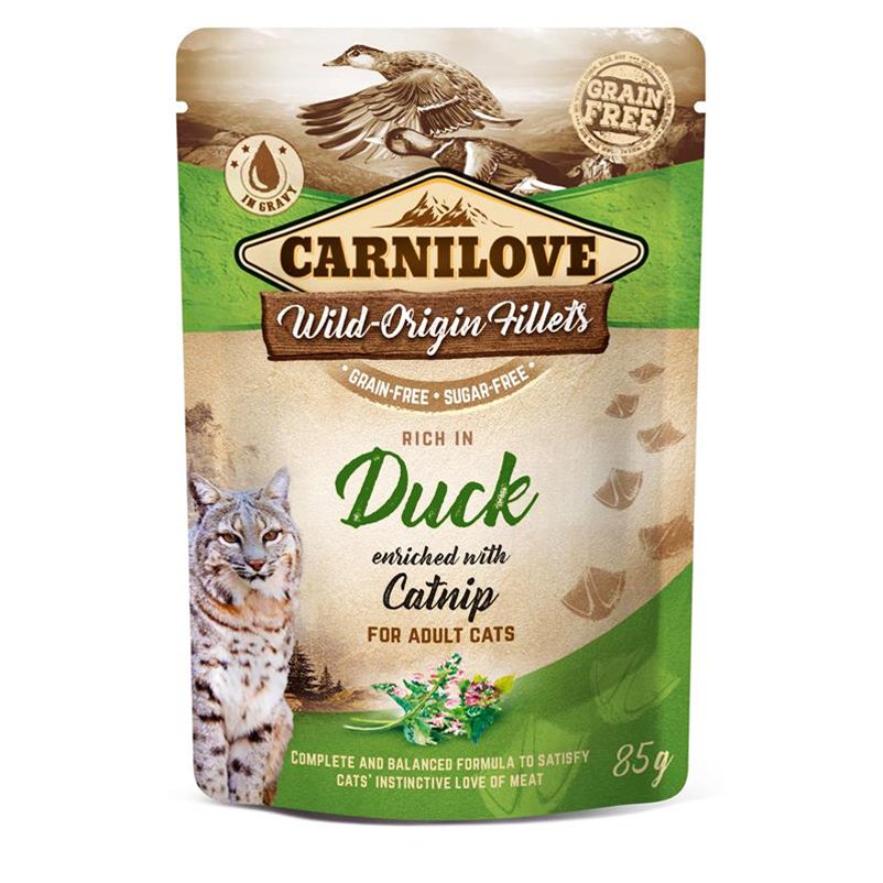 Carnilove Cat Pouch, Ente mit Catnip, 85 g