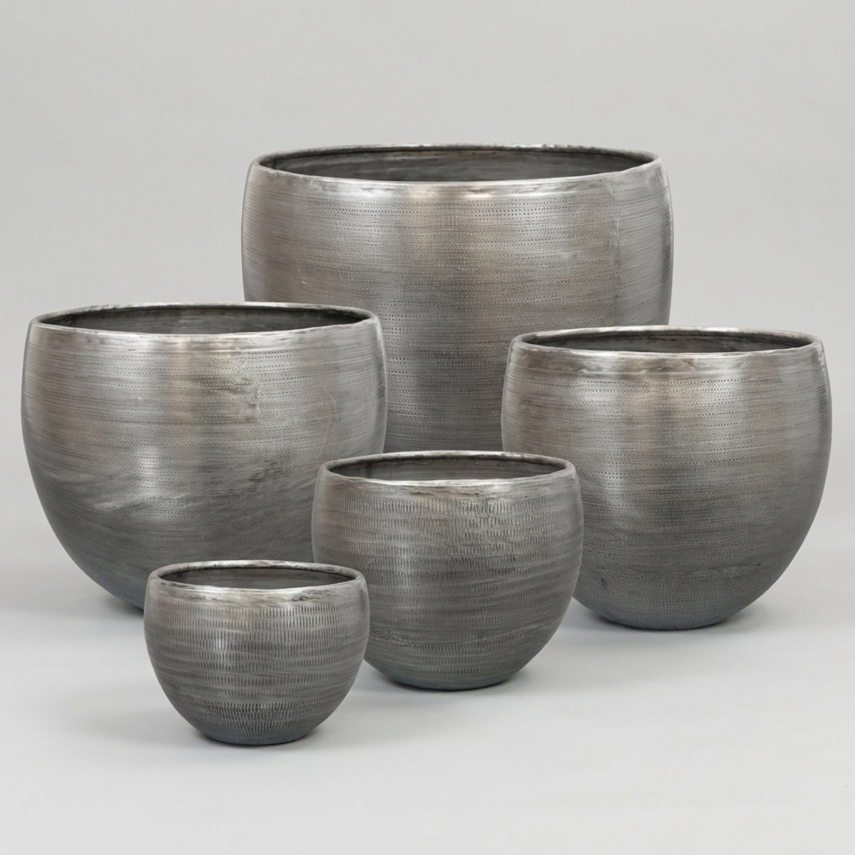 Kölle Pflanzgefäß 'Rowen', silber, 5-teilig