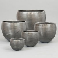Kölle Pflanzgefäß 'Rowen', silber, 5-teilig