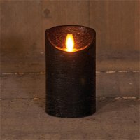 LED-Echtwachskerze 'Magic Flame', schwarz, ca. Ø 12,5 x 7,5 cm
