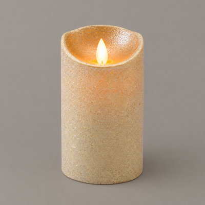 LED Echtwachskerze 'Magic Flame', gold, Ø 7,5 x H 12,5 cm LED Echtwachskerze 'Magic Flame', gold, Ø 7,5 x H 12,5 cm