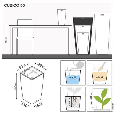 Lechuza 'Cubico 50', schwarz, ca. 50 x 50 x H 95 cm