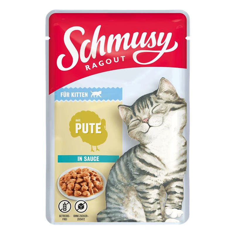 Finnern Schmusy Ragout Kitten Pouch, Pute in Sauce, 100g