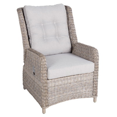 Kölle Geflecht-Sessel 'Heidelberg'  rattanbraun, verstellbar, inkl. Auflage