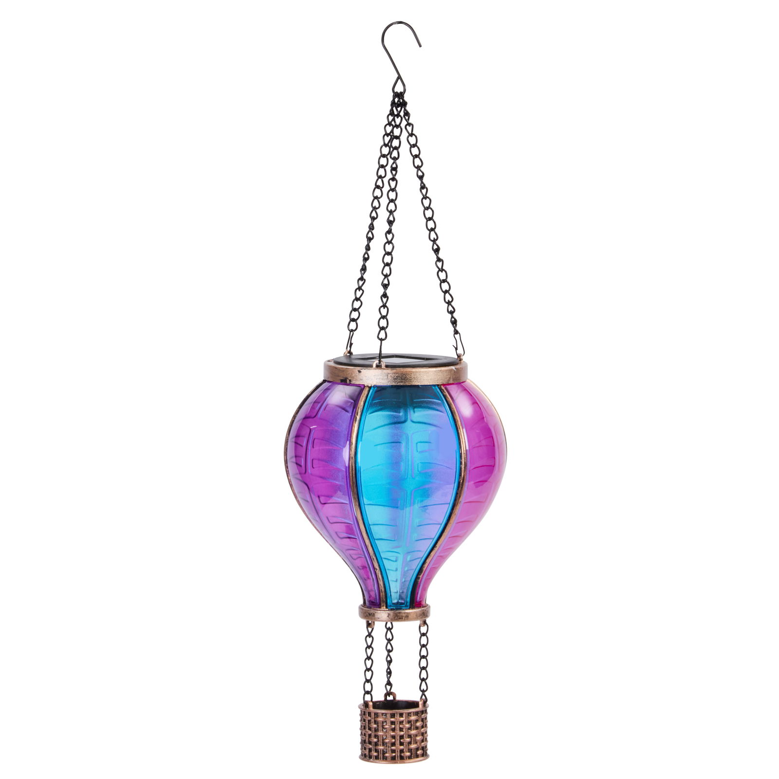 Solarlaterne Heißluftballon 'Aurora S', bunt, ca. Ø11 x H37 cm