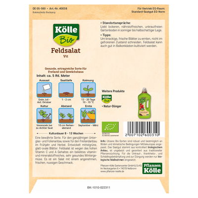 Kölle Bio Gemüsesamen Feldsalat Vit