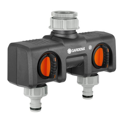 2-Wege-Verteiler, für Gardena-Bewässerungscomputer, Wasserfluss anpassbar