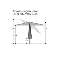 Sonnenschirm 'Cordoba', Ø 270 cm, natur