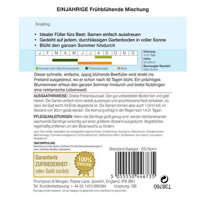 Einjährige frühblühende Mischung, idealer Beetfüller, einfache Anzucht Einjährige frühblühende Mischung, idealer Beetfüller, einfache Anzucht