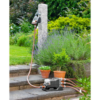 Wasserverteiler, Gardena, bis 6 Anschlussgeräte, für Bewässerungscomputer Wasserverteiler, Gardena, bis 6 Anschlussgeräte, für Bewässerungscomputer