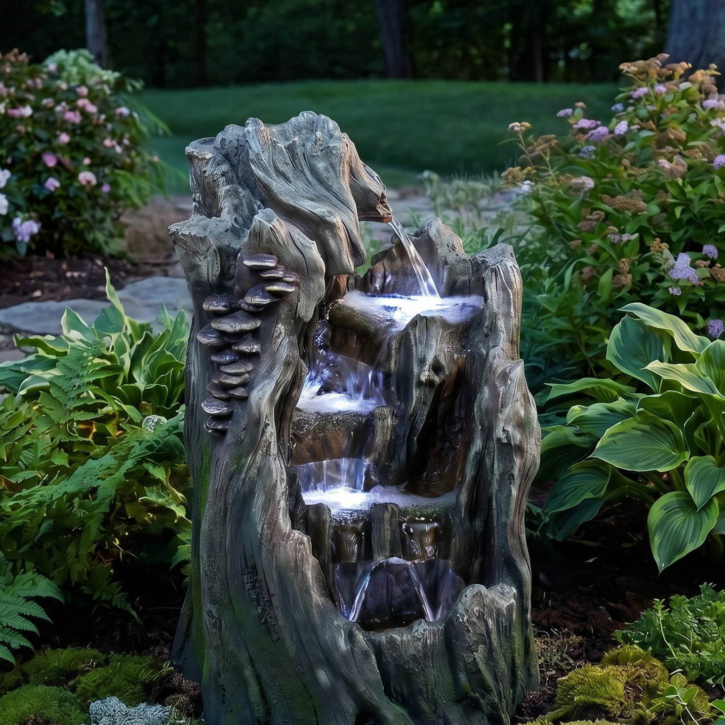 Brunnen aus Polyresin mit Licht, Pumpe und Kabel, ca. 32x32x57 cm Brunnen aus Polyresin mit Licht, Pumpe und Kabel, ca. 32x32x57 cm