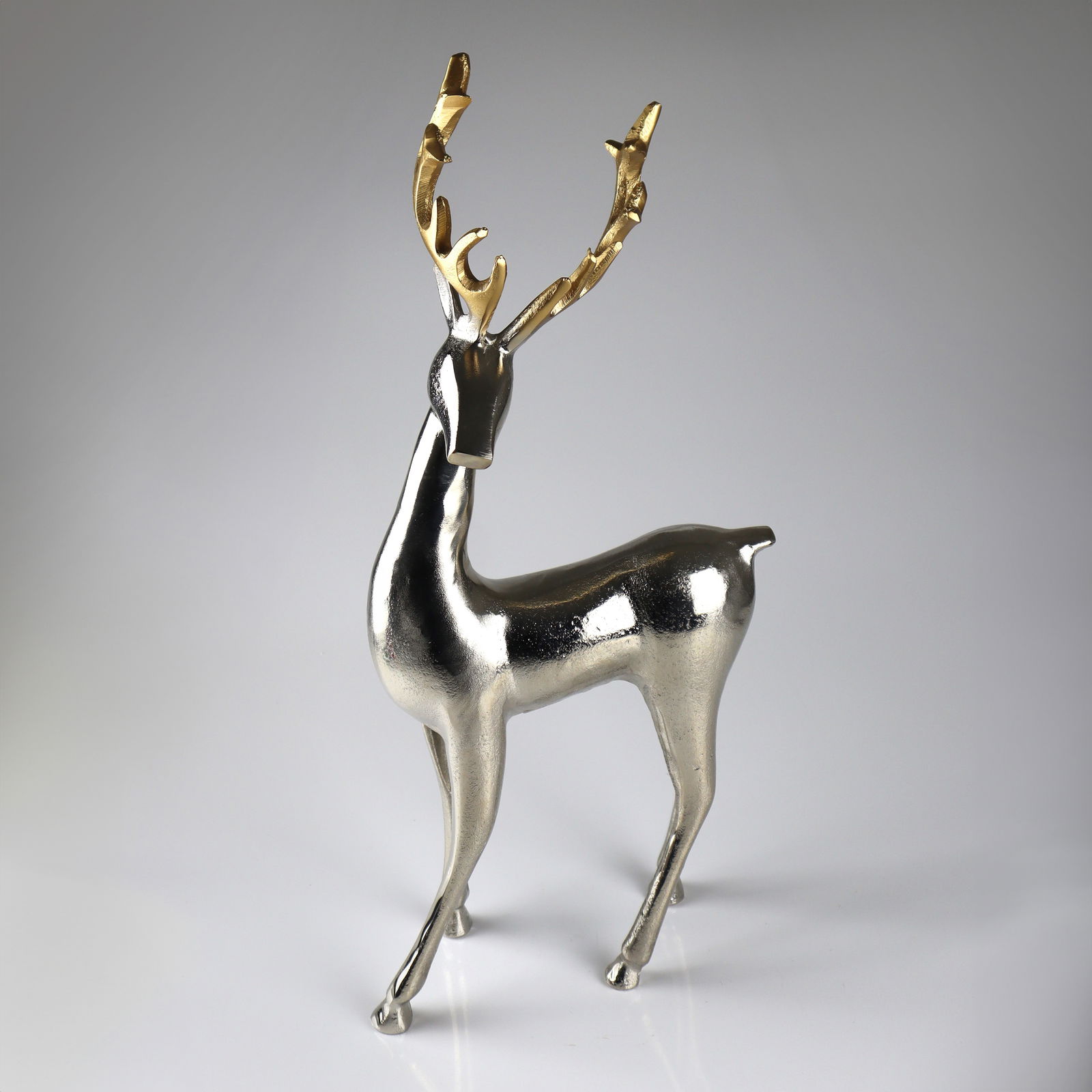 Hirsch, silber/gold, Höhe ca. 74 cm