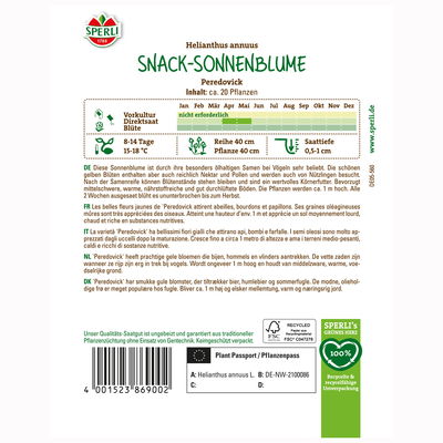 Blumensamen, Snack-Sonnenblume 'Peredovick', gelb Blumensamen, Snack-Sonnenblume 'Peredovick', gelb