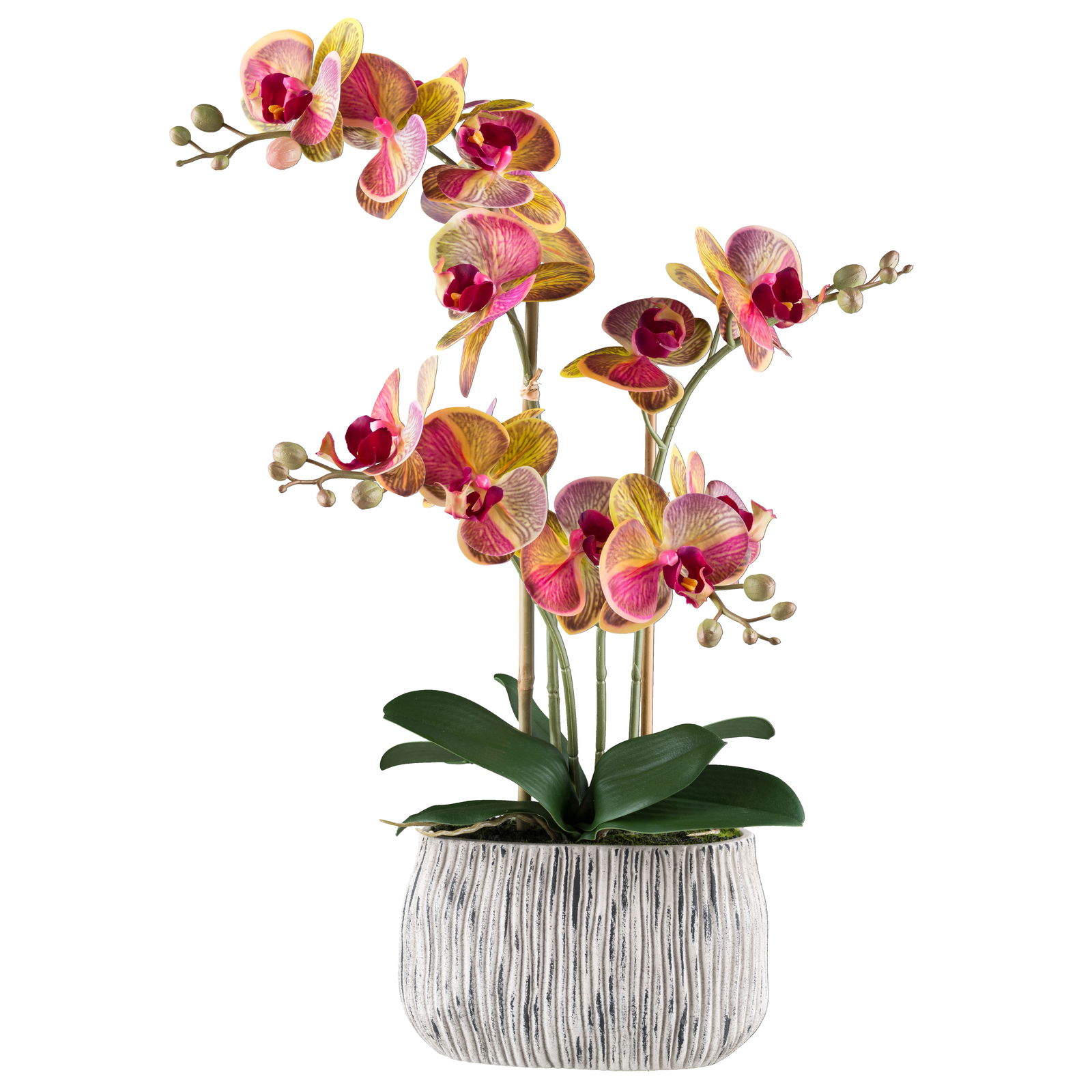 Kunstpflanze Phalaenopsis, gelb/pink/grau, Höhe ca. 56 cm