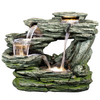 Brunnen mit Pumpe und Licht, grau, ca. 103 x 58 x 80 cm