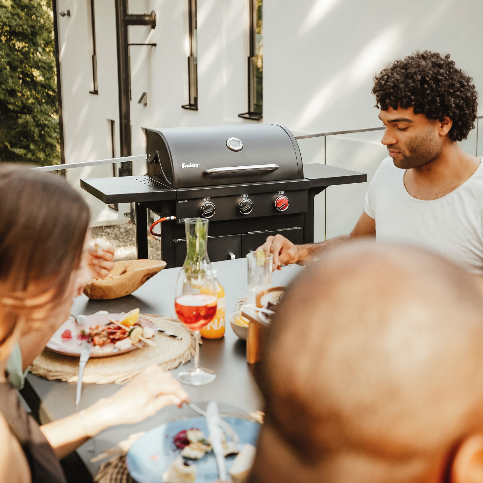 Enders Gasgrill Chicago Black 3 Turbo, matt graphit