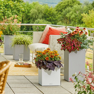 Lechuza 'Canto Stone 30 low', quarzweiß, ca. 30 x 30 x H 30 cm