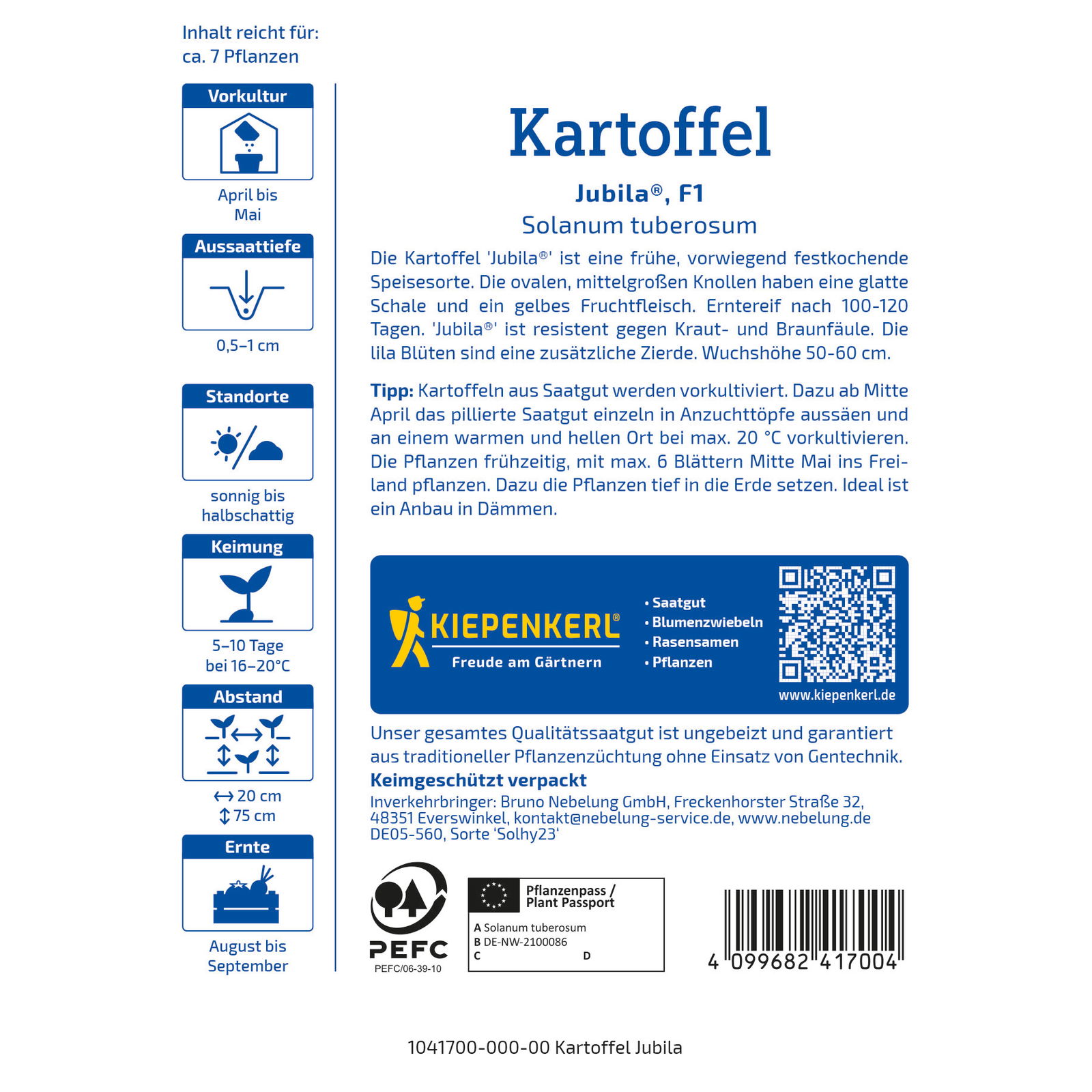 Kiepenkerl Saatgut Kartoffel 'Jubila', gelb Kiepenkerl Saatgut Kartoffel 'Jubila', gelb