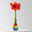 Amaryllis in Wachs, Dekor 'Rainbow', Blüte rot