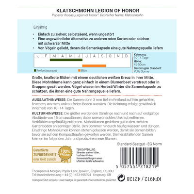 Thompson & Morgan Saatgut, Klatschmohn 'Legion of Honor'