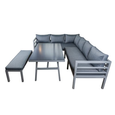 Alu-Eckgruppe Raleigh, grau, inkl. Sitzkissen Alu-Eckgruppe Raleigh, grau, inkl. Sitzkissen