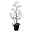Künstliche Orchidee, Phalaenopsis, 9 Rispen, weiße Blüten, ca. 90 cm, 21 x 18 cm Kunststofftopf, mit Erde