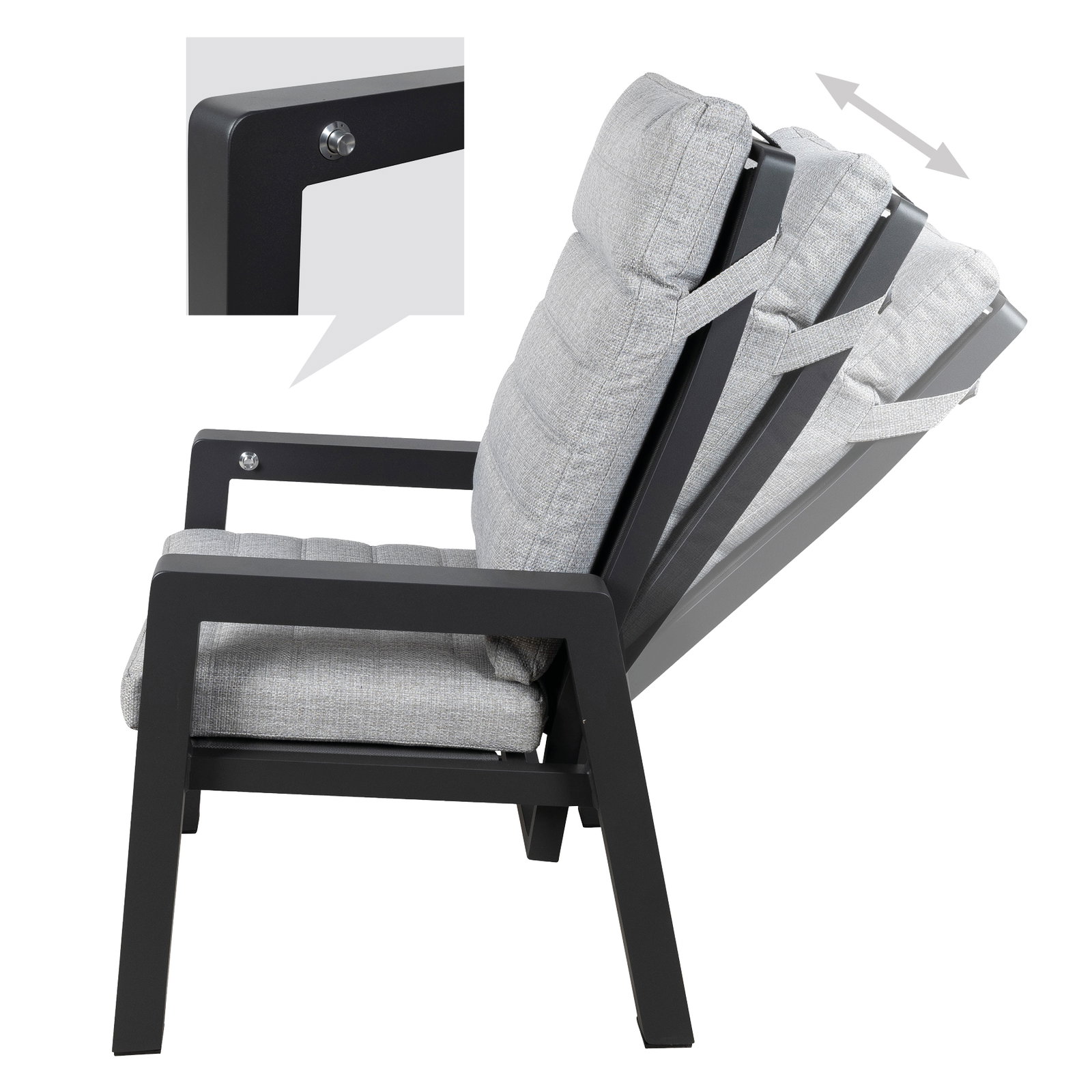 Kölle Hochlehnersessel 'Windsor' inkl. Auflagen, grau