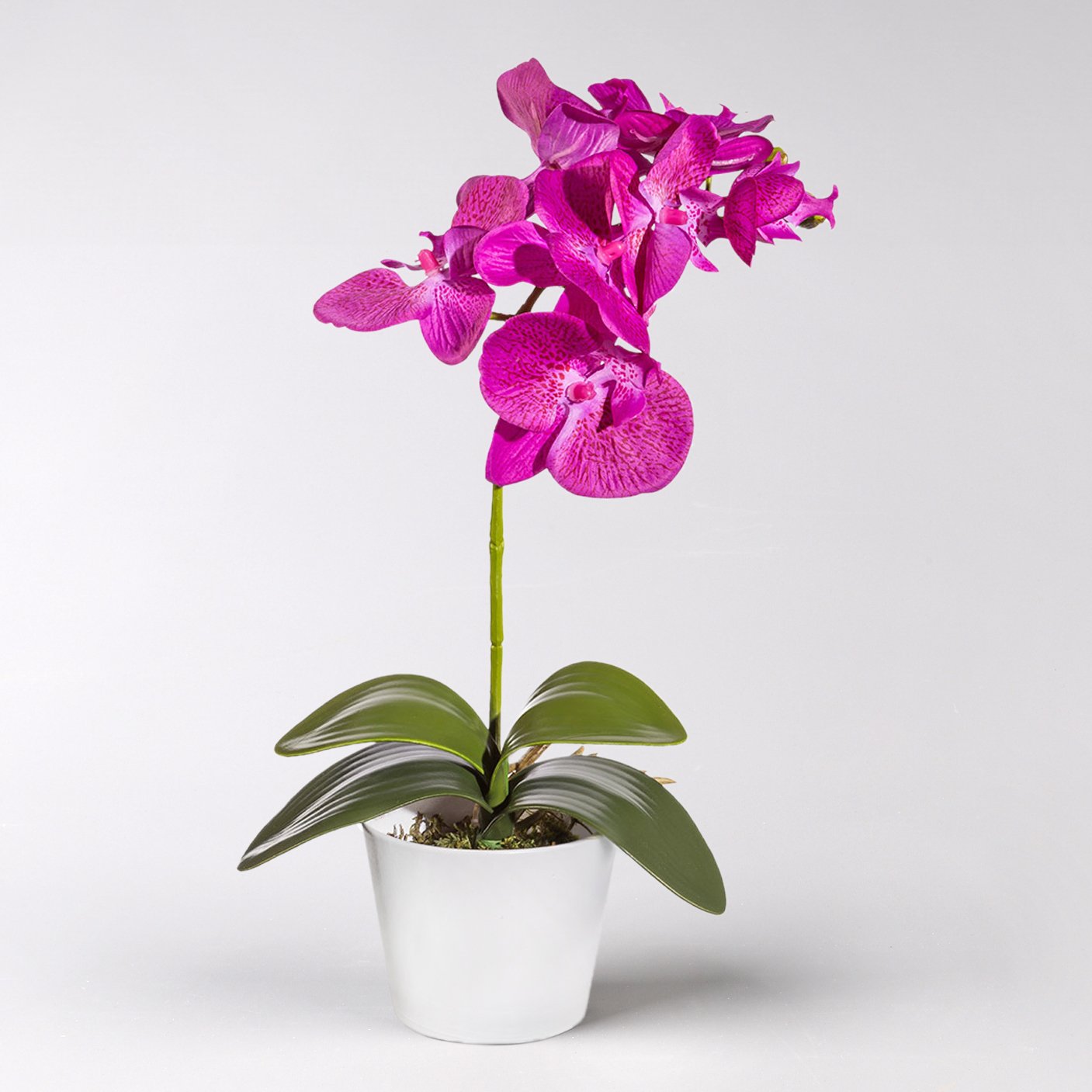 Kunstblume Orchidee im Topf, lila, ca. 40 cm, 2 Stück