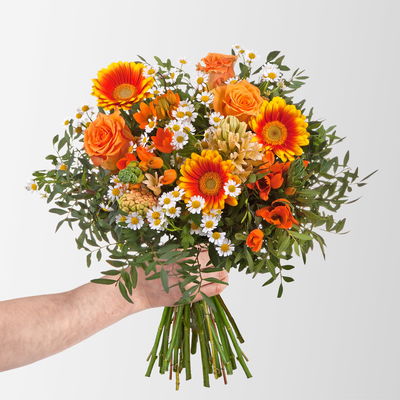 Blumenstrauß 'Alles Gute', handgebunden