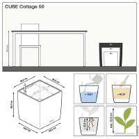 Lechuza 'Cube Cottage 50', lichtgrau, 49 x 49 x H 49,5 cm