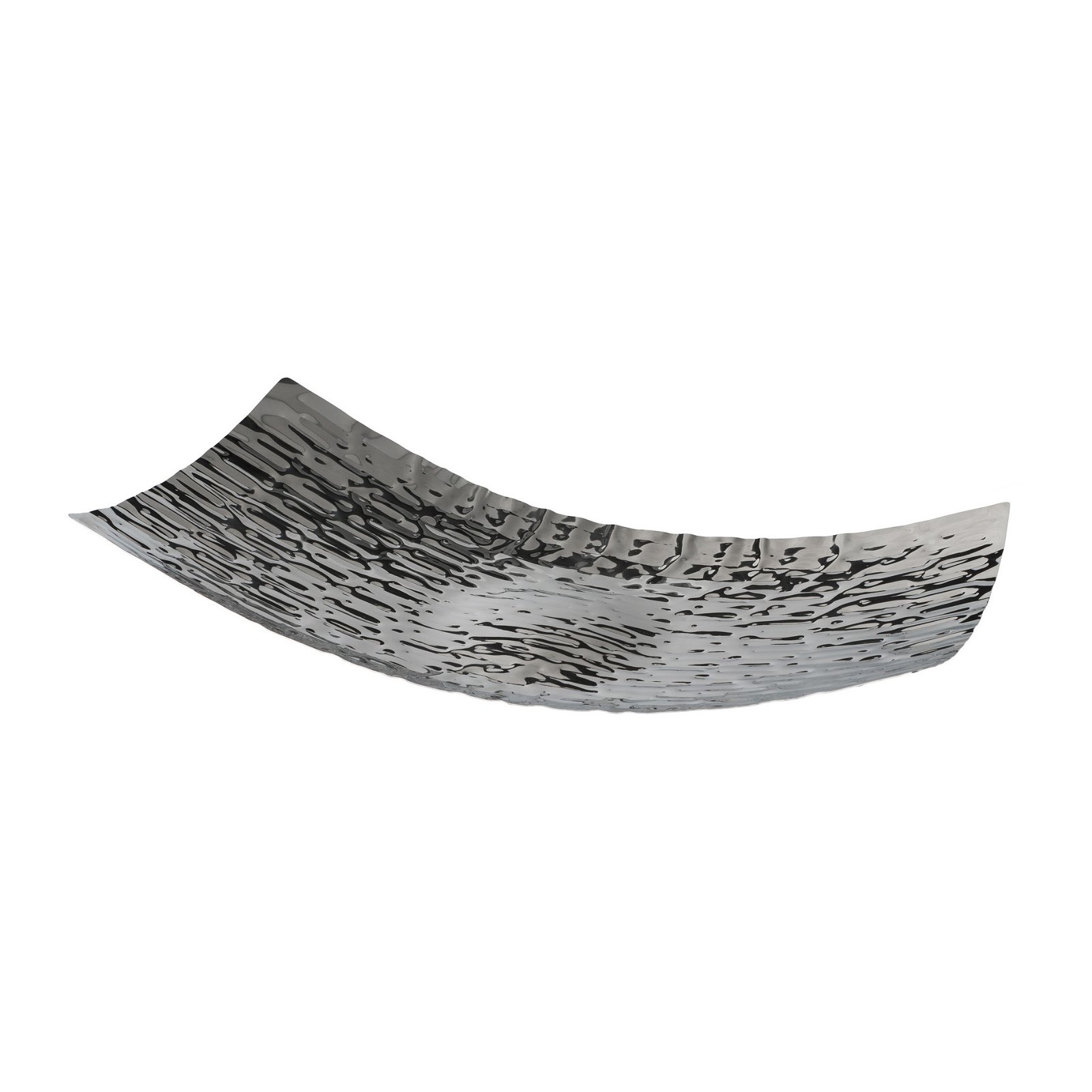 Dekoschale 'RECO', rechteckig, Silber, Metall, 48x25x9cm