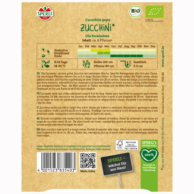 Gemüsesamen, Bio-Kletterzucchini 'Ola Escaladora', grün Gemüsesamen, Bio-Kletterzucchini 'Ola Escaladora', grün