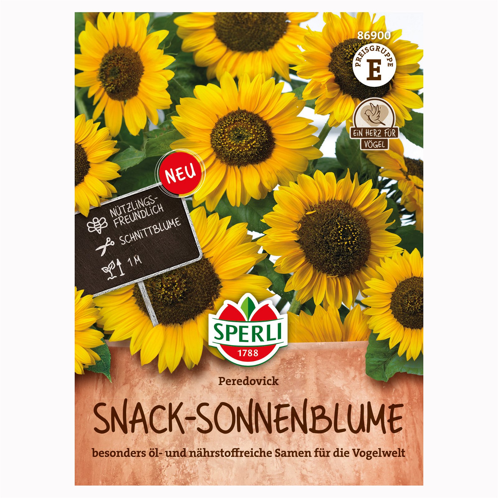 Blumensamen, Snack-Sonnenblume 'Peredovick', gelb