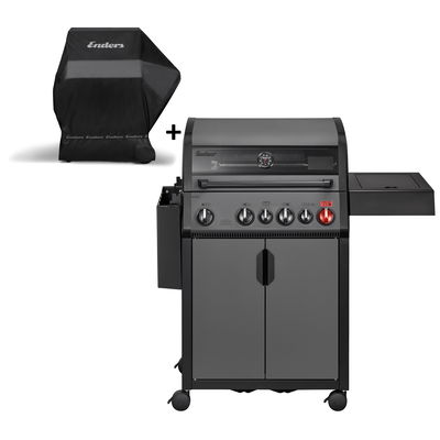Enders Gasgrill Hyde 4 SIKR Turbo, schwarz, inkl. Wetterschutzhülle