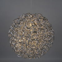 LED Drahtkugel, silber, 60 LEDs, ca. Ø 40cm