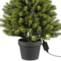 Künstlicher Weihnachtsbaum im Topf mit LED-Beleuchtung, Höhe ca. 90 cm