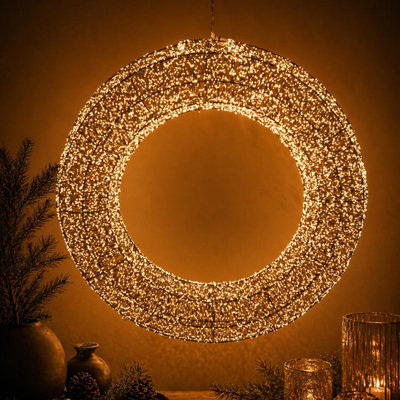 LED Kranz, 8000 warmweiße LEDs, Ø ca. 95 cm LED Kranz, 8000 warmweiße LEDs, Ø ca. 95 cm