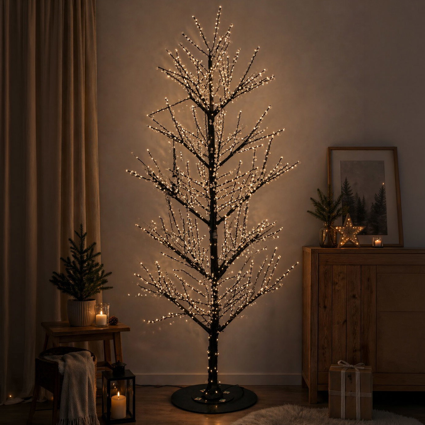 LED Baum, 2080 LEDs, warmweiss, schwarz, Höhe ca. 380 cm LED Baum, 2080 LEDs, warmweiss, schwarz, Höhe ca. 380 cm
