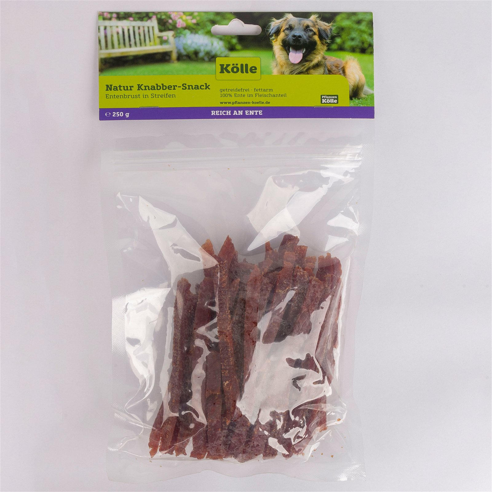 Natur Knabber-Snack für Hunde, Entenbrust-Streifen, 250 g