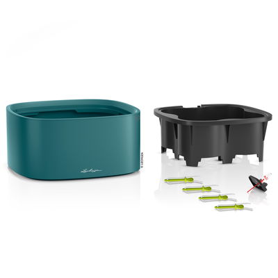 Lechuza 'Pila Color', petrolblau, ca. 35 x 35 x H 16,5 cm