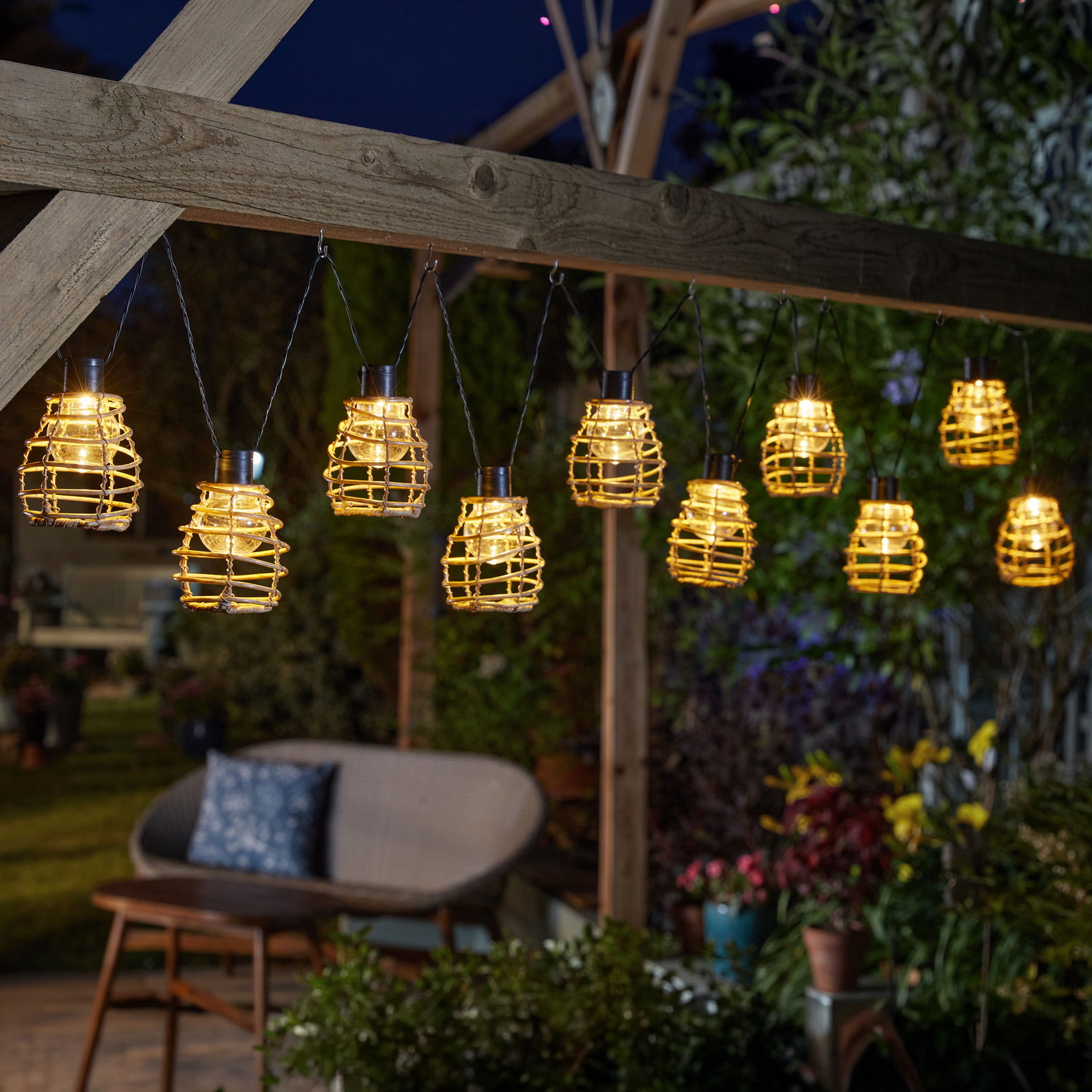 Solarlichterkette 'Rattan'