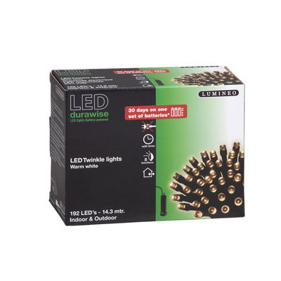 Lumineo LED Lichterkette Twinkle Ricelight, warmweiß, 192 LEDs, Länge ca. 14,3 m