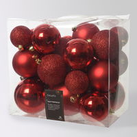Kugelmix, 26er-Set, weihnachtsrot, ca. Ø 6, 8 & 10 cm Kugelmix, 26er-Set, weihnachtsrot, ca. Ø 6, 8 & 10 cm