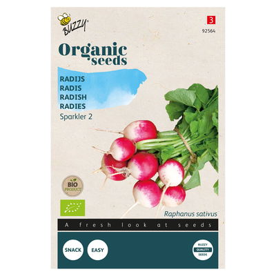 Bio Gemüsesamen, Bio-Radies 'Sparkler 2', weiß/rosa, 2,5 g Bio Gemüsesamen, Bio-Radies 'Sparkler 2', weiß/rosa, 2,5 g