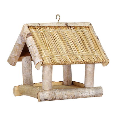 Vogelhaus Birke mit Strohdach, 26 x 26 x 25 cm Vogelhaus Birke mit Strohdach, 26 x 26 x 25 cm