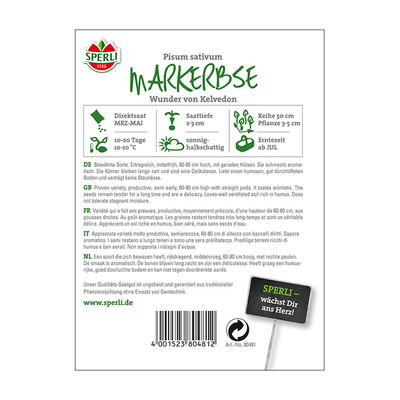 Gemüsesamen, Markerbse 'Wunder von Kelvedon'